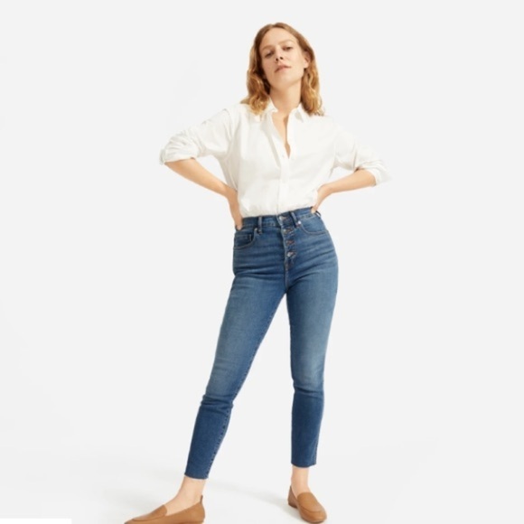 Everlane Denim - Everlane The Vintage Skinny Jean with Button Fly and Raw Hem Finish